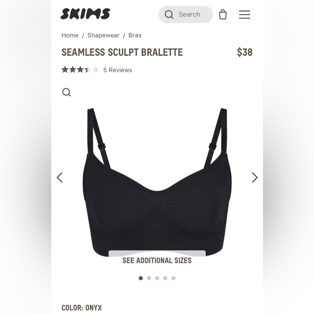 SKIMS Sculpting Bralette S/M | Onyx